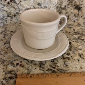 Longaberger ivory tea cups and saucers